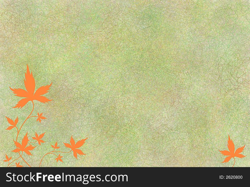 Green background with leaves