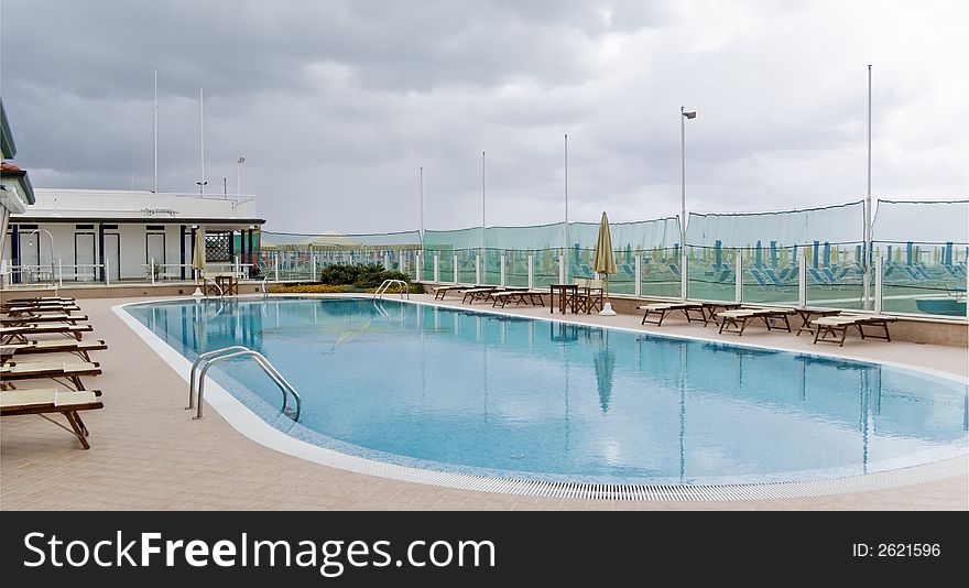A luxury pool in the italian coastline