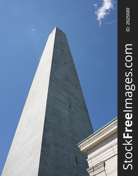 The Bunker Hill Monument in Boston.