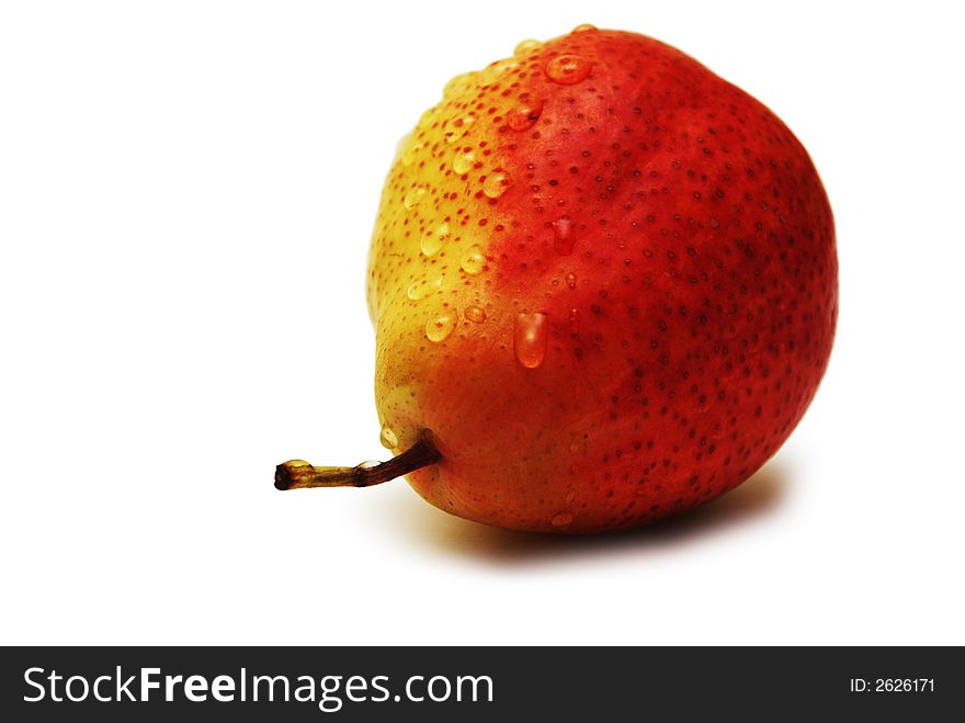 One pear isolated on the white background