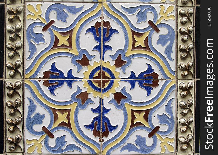 Close up of traditional catalan ceramic tiles. Close up of traditional catalan ceramic tiles