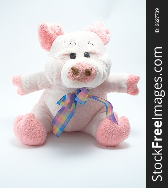 A toy - a soft pig. A toy - a soft pig