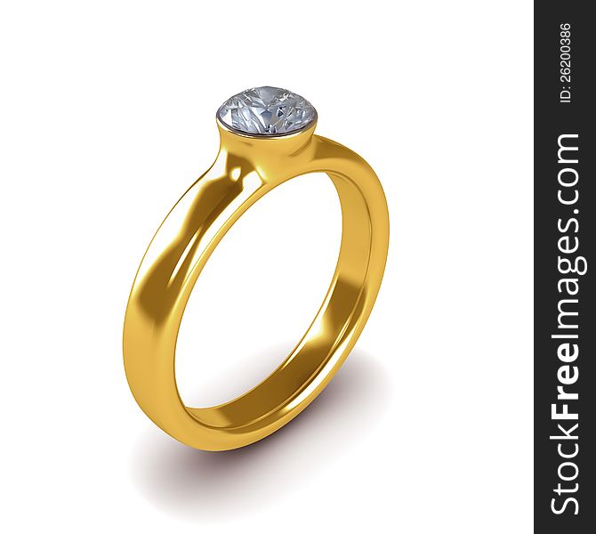 Wedding Gold Ring Isolated