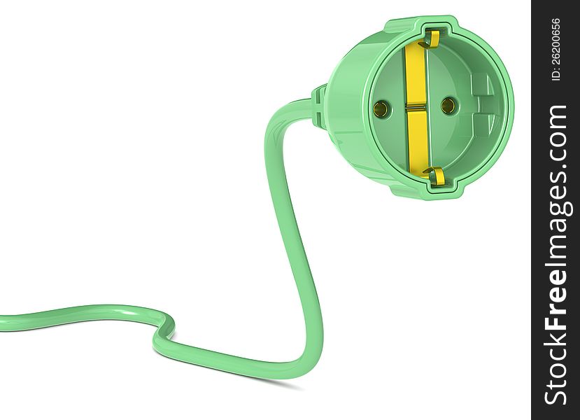 Power Cable with Plug Outlet. Female, Euro and Green. Power Cable with Plug Outlet. Female, Euro and Green.