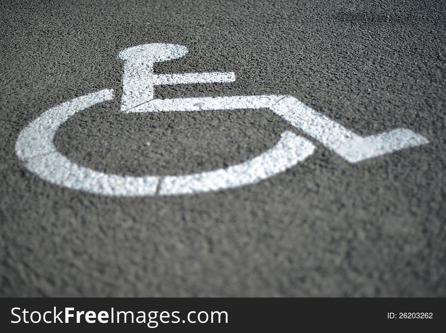 Signage for handicap on the road