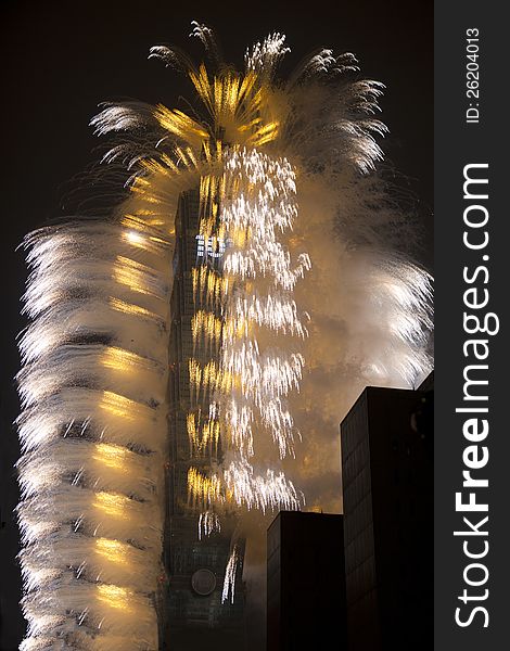 New year's eve fireworks at Taipei 101.