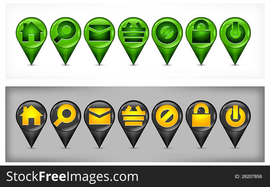 Set of GPS icons