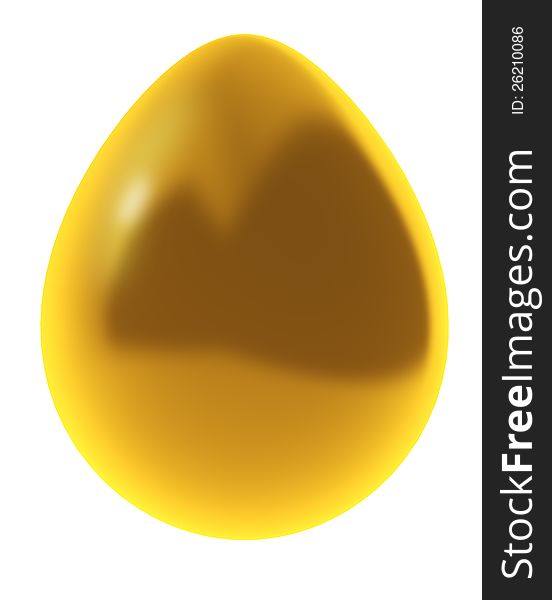 Golden egg isolated on white background.