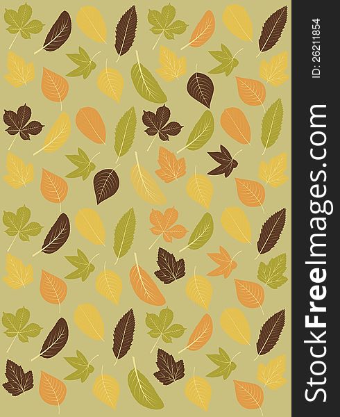 Autumnal leaves background for your design. Autumnal leaves background for your design.
