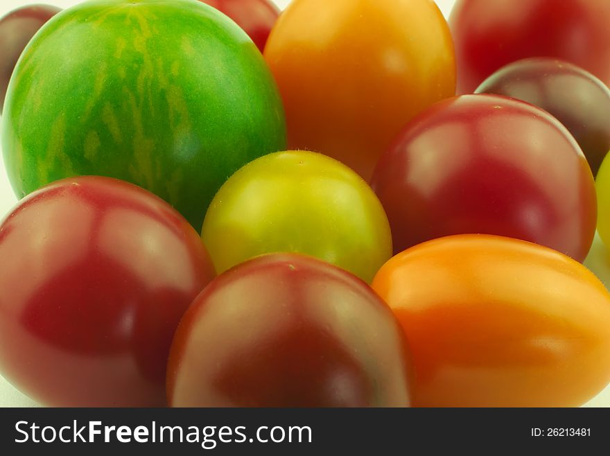 Tomatoes of various shape and color. Tomatoes of various shape and color