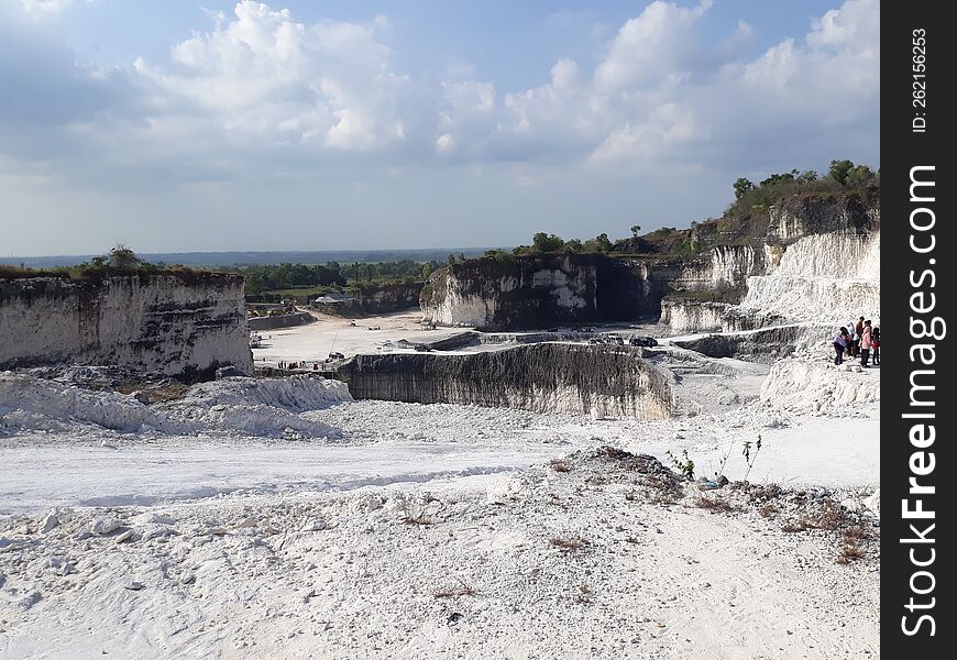 limestone mountains and small lakes, photo taken on Jaddih hill, Madura Indonesia