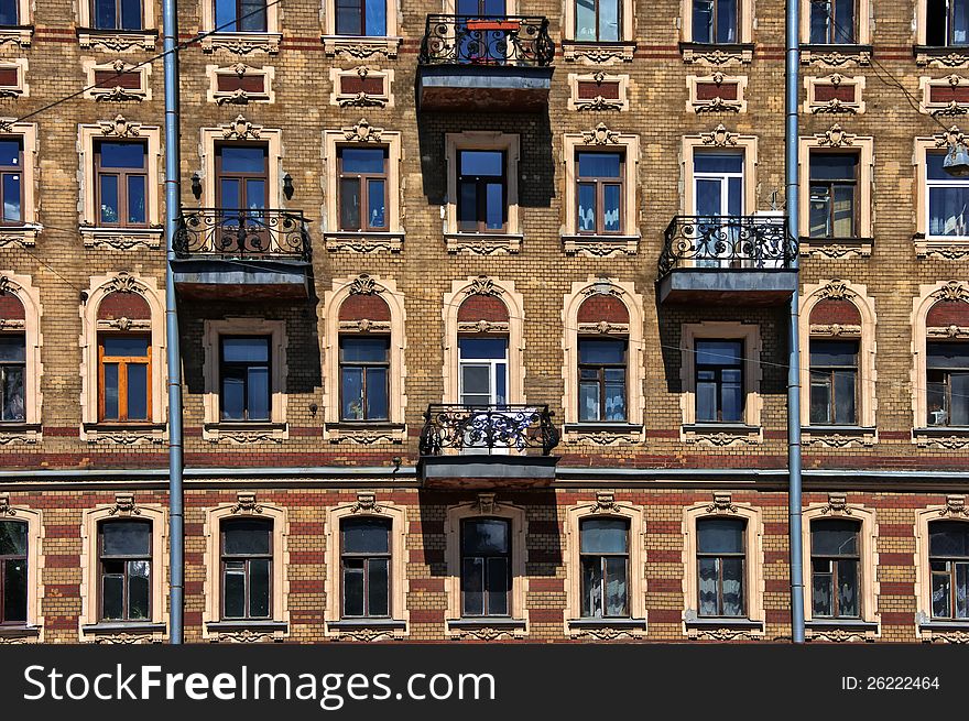 Geometrical portrait of the facade of a historic building. Geometrical portrait of the facade of a historic building