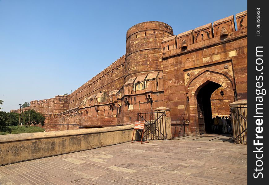 Entrance Of The Agra Fort.