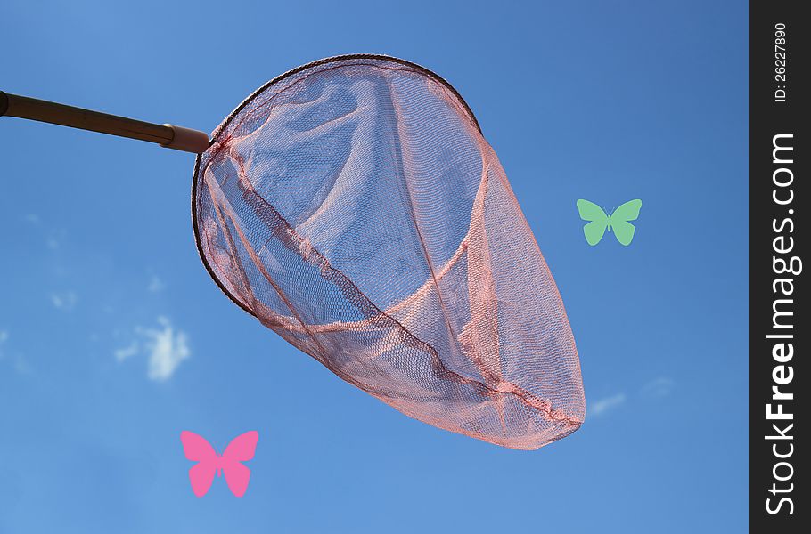 Butterfly net used for catching butterflies