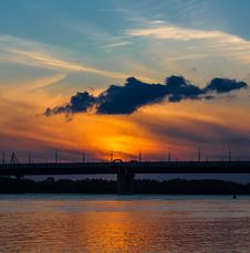 Sunset Over The River Royalty Free Stock Images Sunset Over The River Royalty Free Stock Images