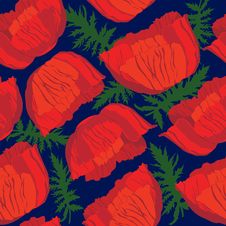 Seamless Backgro With Red Flower Poppy Royalty Free Stock Image Seamless Backgro With Red Flower Poppy Royalty Free Stock Image