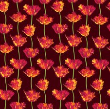 Seamless Background With Red Flower Stock Images Seamless Background With Red Flower Stock Images