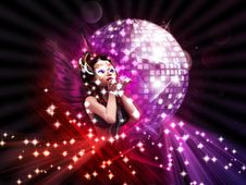 Girl On Disco Party Royalty Free Stock Images Girl On Disco Party Royalty Free Stock Images