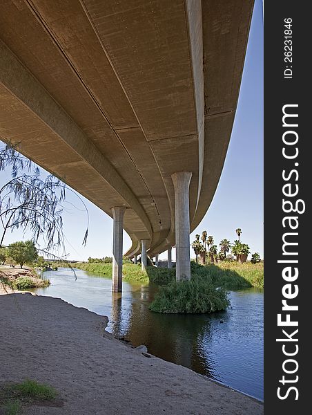 Under Interstate 8 in Yuma at the Colorado River