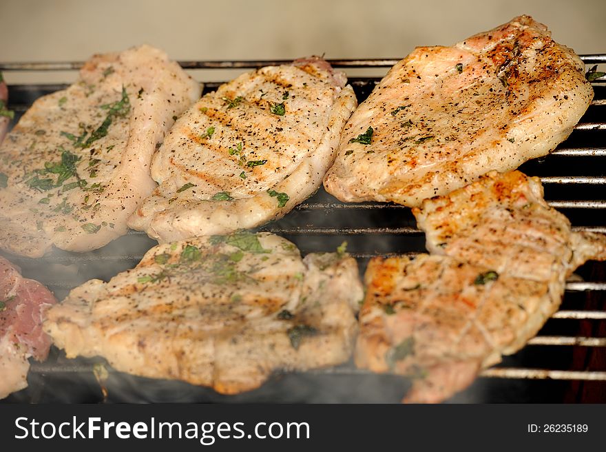 Baked BBQ a fresh pork chops. Baked BBQ a fresh pork chops.