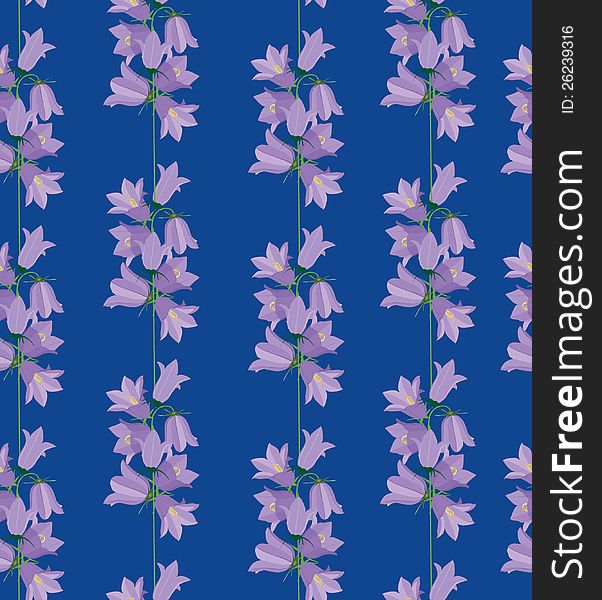 Seamless pattern background with lilac bluebells. Seamless pattern background with lilac bluebells