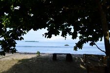 Daplangu Sumur Beach, Pandeglang, Indonesia – October 09, 2022: The Best Spots To Enjoy The Beach Atmosphere Royalty Free Stock Photo