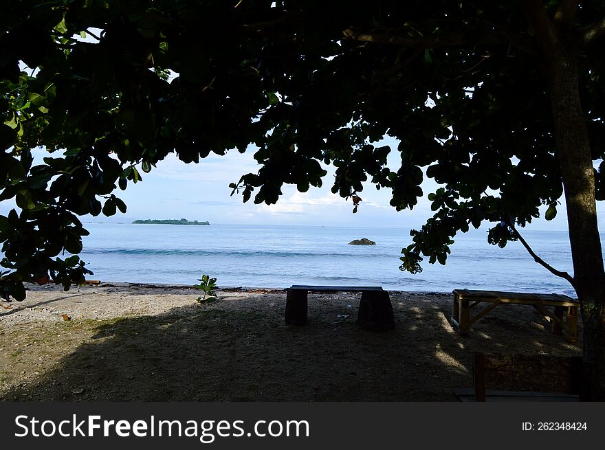 Daplangu Sumur Beach, Pandeglang, Indonesia â€“ October 09, 2022: The Best Spots To Enjoy The Beach Atmosphere