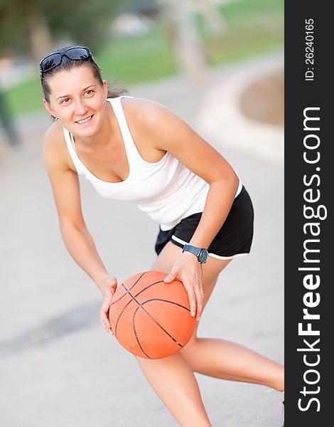 Athlete With The Ball Played Basketball