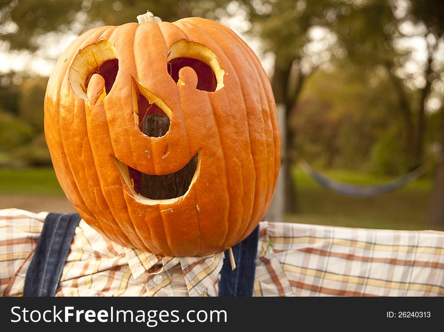 Smiling Halloween Pumpkin Face