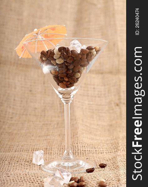 Coffee in a glass background