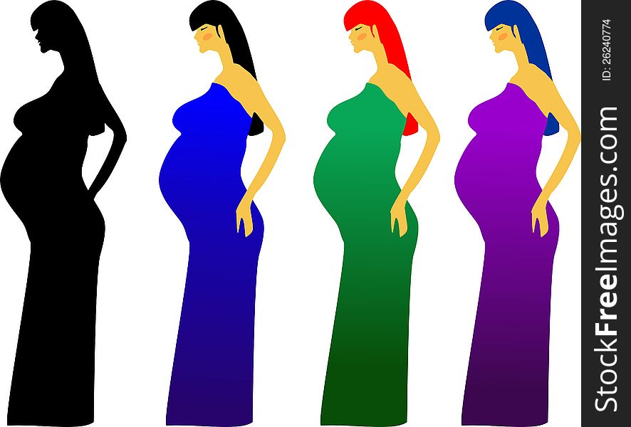 Vector illustration of pregnant woman