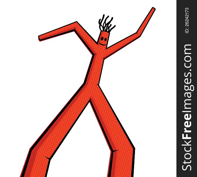 Vector illustration of orange dancing man. Vector illustration of orange dancing man