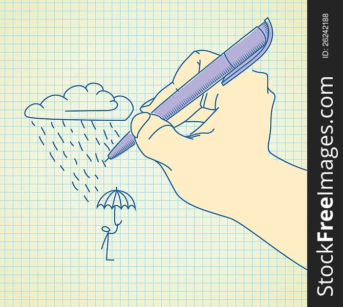 Pen in Hand. Vector illustration. Pen in Hand. Vector illustration