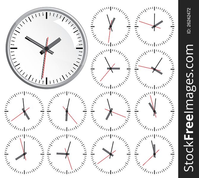 Wall clock. The electronic device. Vector illustration. Wall clock. The electronic device. Vector illustration.