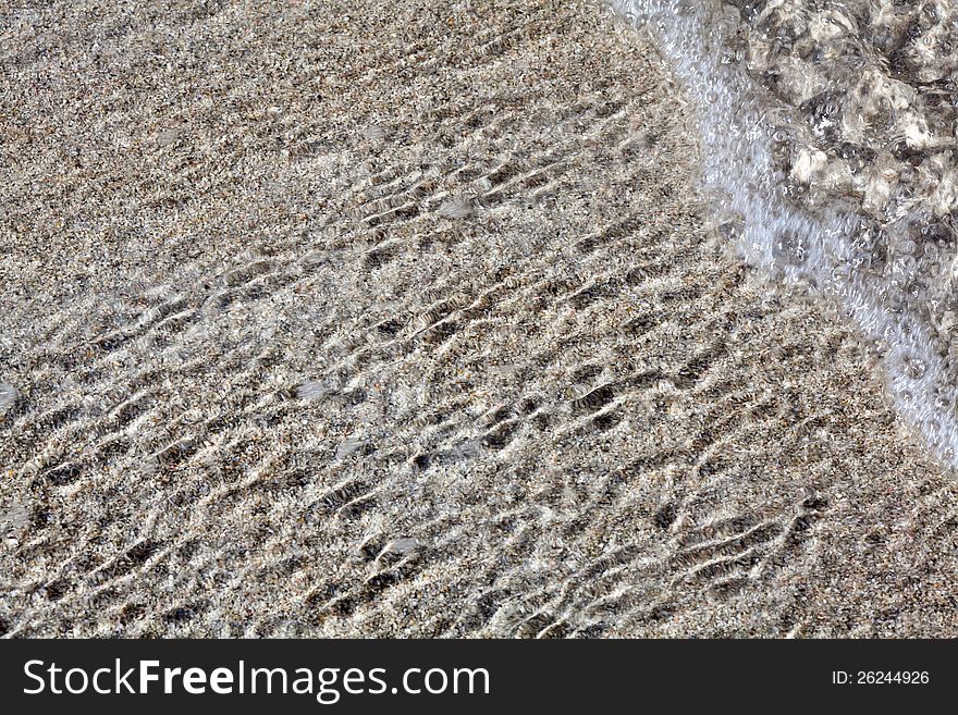 Attractive background texture from water ripples at the seafront