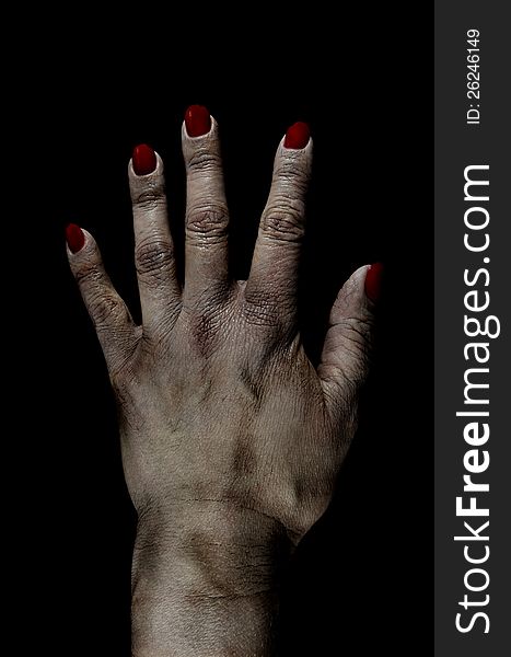 Bruised Dead Female Hand Photo Manipulation