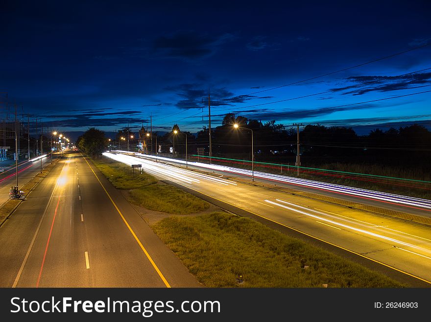 Night Road Of Korat Thailand