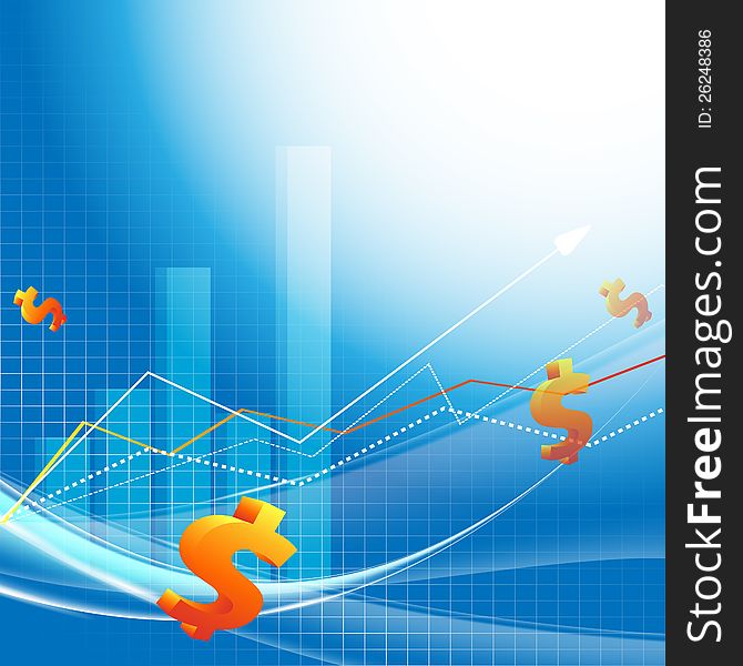 Growth statistic financial frame. Eps10