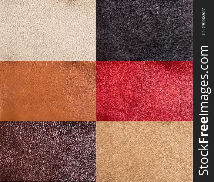 Collection of colorful leather