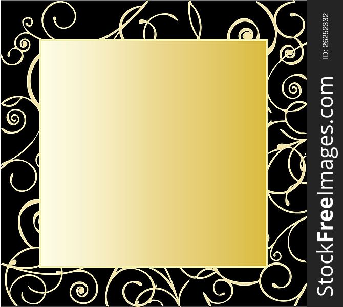 Spiral gold frame design illustration. Spiral gold frame design illustration