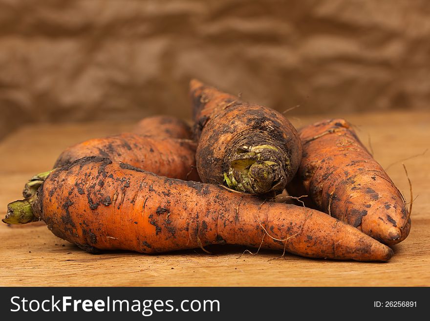 Carrots that dug out of the ground. Carrots that dug out of the ground
