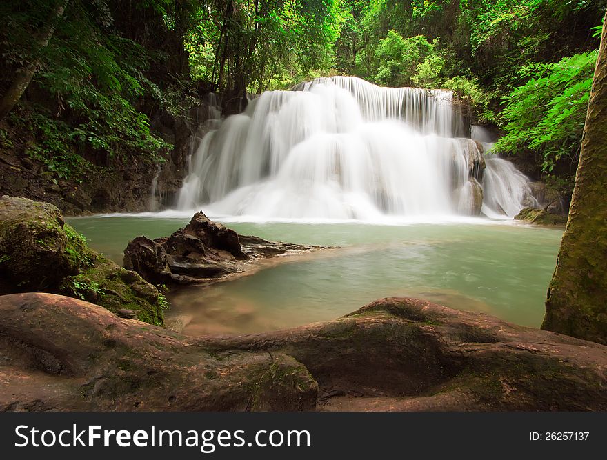 Deep Forest Waterfall, Kanjanaburi Province Thailand. Deep Forest Waterfall, Kanjanaburi Province Thailand