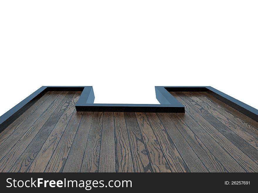 Wooden floor, dock isolated on white