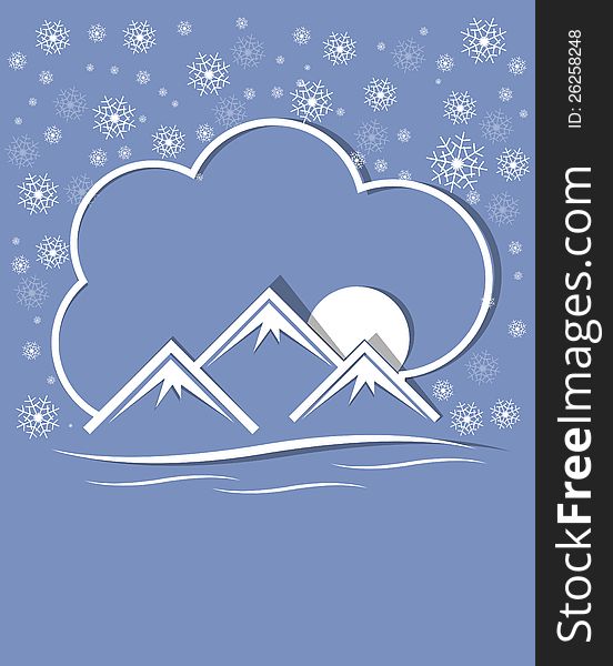 Christmas and happy new year background with mountain and sky snowing. Christmas and happy new year background with mountain and sky snowing