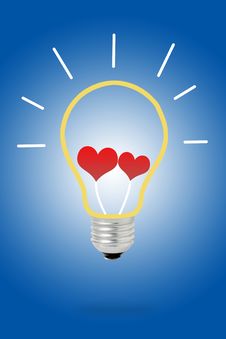 Light Bulb With Hearts Royalty Free Stock Image Light Bulb With Hearts Royalty Free Stock Image