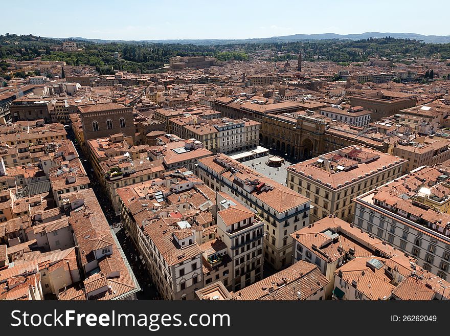 The bird view of Florence, Italy
