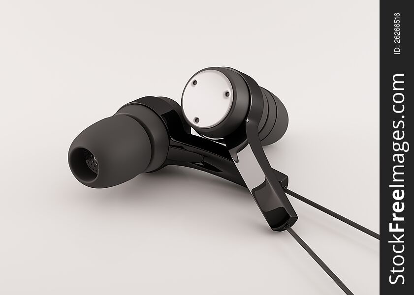 Modern in-ear model useful black earphones