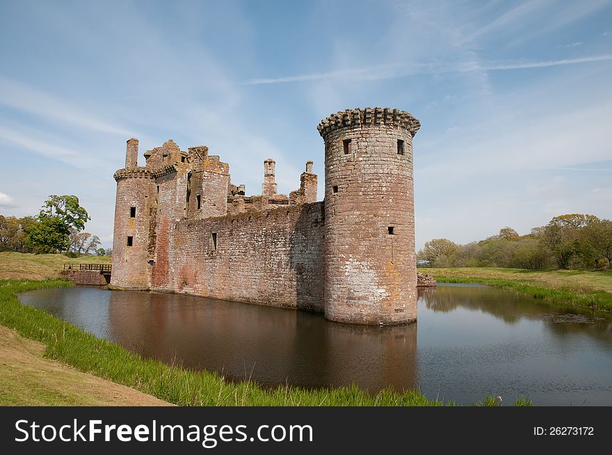 The castle at caerloaverock in dumfrieshire in scotland. The castle at caerloaverock in dumfrieshire in scotland