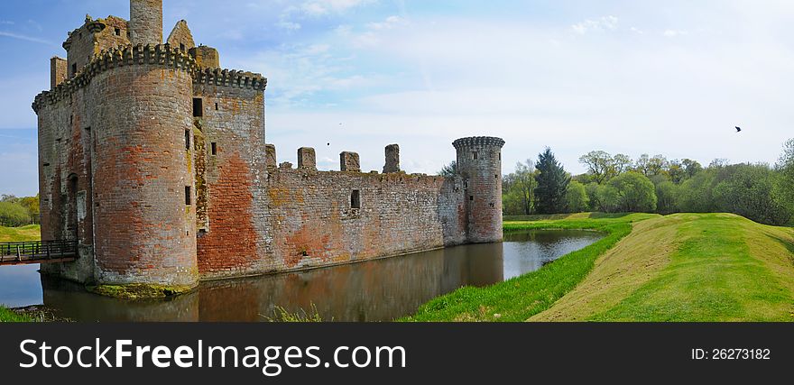 The castle at caerloaverock in 
dumfrieshire in scotland. The castle at caerloaverock in 
dumfrieshire in scotland