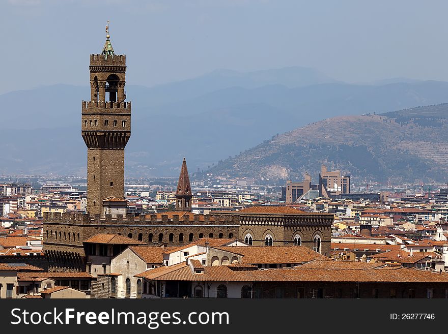 The Palazzo Vecchio is the town hall of Florence, Italy.